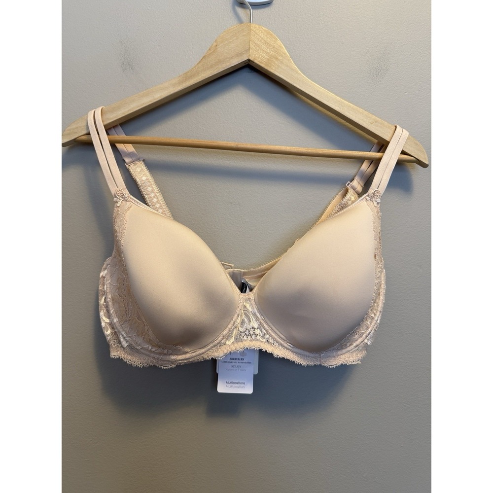 Simone Perele Promesse 3D Plunge Bra Size 36E Peau Rose Pink New With Tags